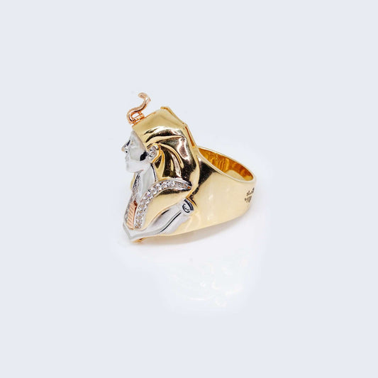 14K Gold Pharaoh Ring Cubic Zirconia