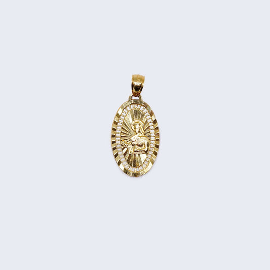 10K Gold Saint Barbara Pendant Charm