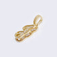 14K "J" Cubic Zirconia Initial Gold 3D Look Charm