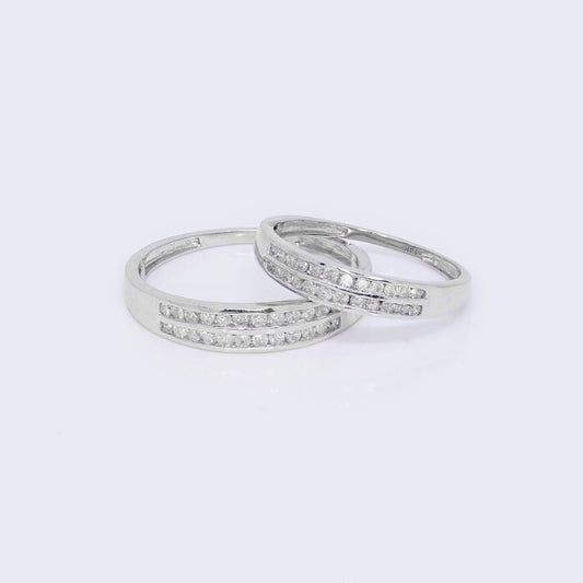 14K 1CT White Gold Diamond Trio Set