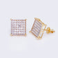 14K Square Micro-pave 0.59ct Diamond Stud Earrings