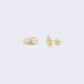 14K Cubic Zirconia Angel Wings Outline Stud Earrings