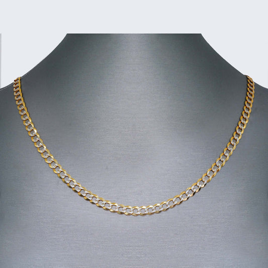 14K YELLOW CUBAN CURB SOLID CHAIN