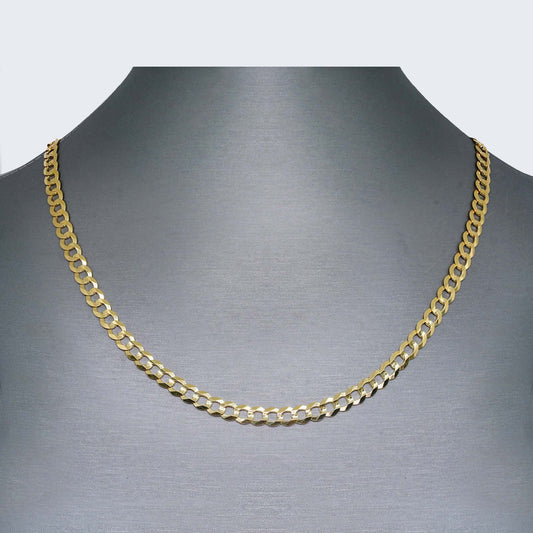 14K 2 TONE CUBAN CURB SOLID CHAIN