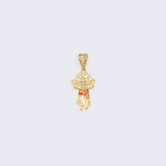 14K CZ Baby Jesus Charm