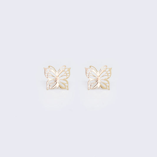 14K Butterfly Statement Stud Earrings