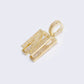 14K "N" Cubic Zirconia Initial Gold 3D Look Charm