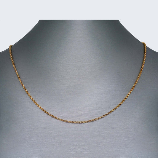 14K MACHINE ROPE CHAIN CARDED SOLID