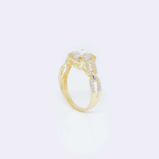 14K Gold Engagement Ring with Cubic Zirconia