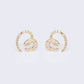 14K Swirls Heart 0.21ct Diamond Earrings