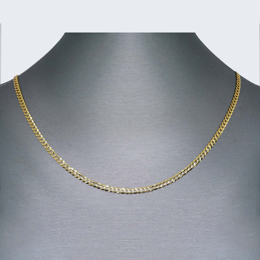 14K YELLOW SOLID CURB CUBAN CHAIN