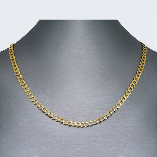 14K YELLOW SOLID CURB CUBAN CHAIN