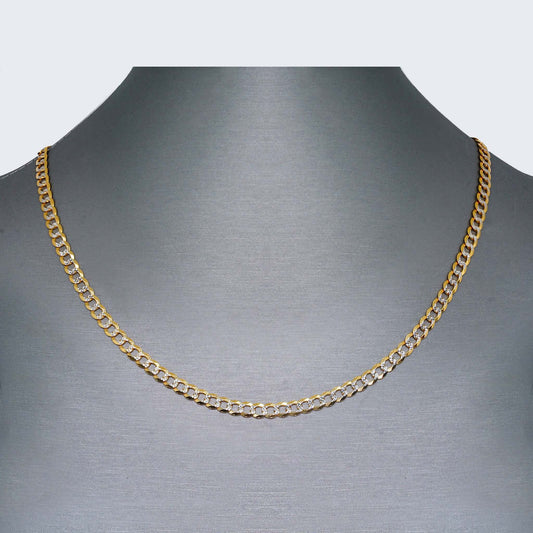 14K YELLOW SOLID CURB CUBAN CHAIN