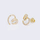 14K Swirls Heart 0.21ct Diamond Earrings