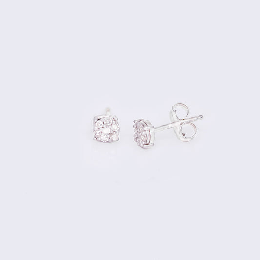 14K Cluster 0.21ct Diamond Stud Earrings