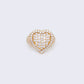 14K Cubic Zirconia Paved Heart Statement Ring