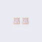 14K Star Square Pave 0.08ct Diamond Stud Earrings