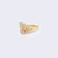 14K Cubic Zirconia Butterfly-shaped Princess Style Ring