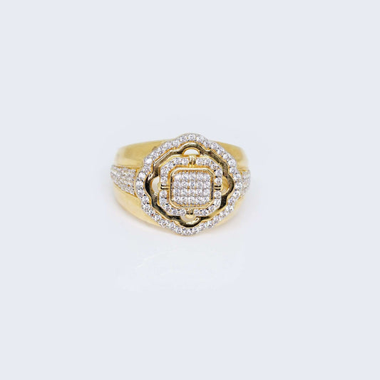 14K Gold Vintage Design Ring Cubic Zirconia