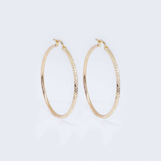 14K Gold Twisted Hoop Earrings