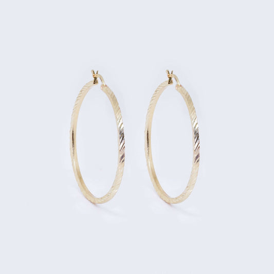 14K Gold Twisted Hoop Earrings