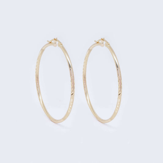 14K Gold Twisted Hoop Earrings