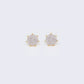 14K Micro Pave Crown Cubic Zirconia Stud Earrings