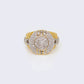 14K Round 1ct Diamond Fluted Statement Cluster Pinky Ring