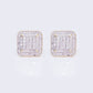 10K  Cushion-Shaped Multi-Diamond 0.6ct Frame Stud Earrings