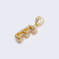 14K "E" Cubic Zirconia Initial Gold 3D Look Charm