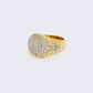 14K Round 1ct Diamond Fluted Statement Cluster Pinky Ring