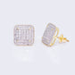 10K  Cushion-Shaped Multi-Diamond 0.6ct Frame Stud Earrings