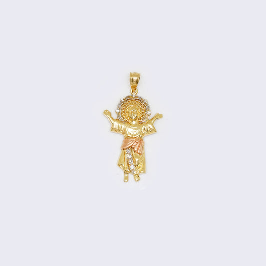 14K Divino Nino Authentic Tri-Color Gold Pendant