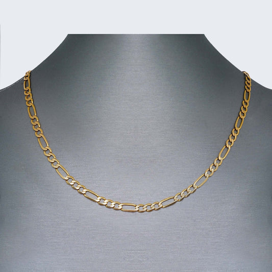 14K FIGARO CHAIN SOLID