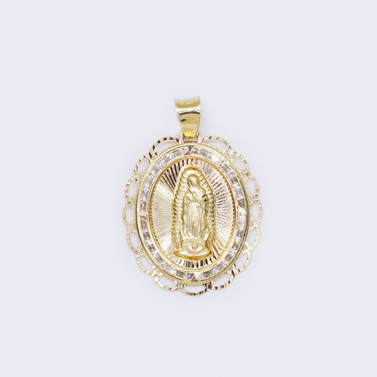 14K virgin Mary guadalupe pendant charm