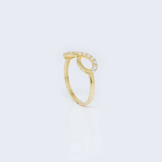 14K Gold Infinity with Cubic Zirconia Ring