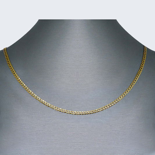 14K SOLID CUBAN FLAT YELLOW GOLD