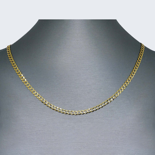 14K SOLID CUBAN FLAT YELLOW GOLD