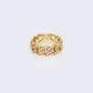 10K Cuban Ring with Cubic Zirconia Ring