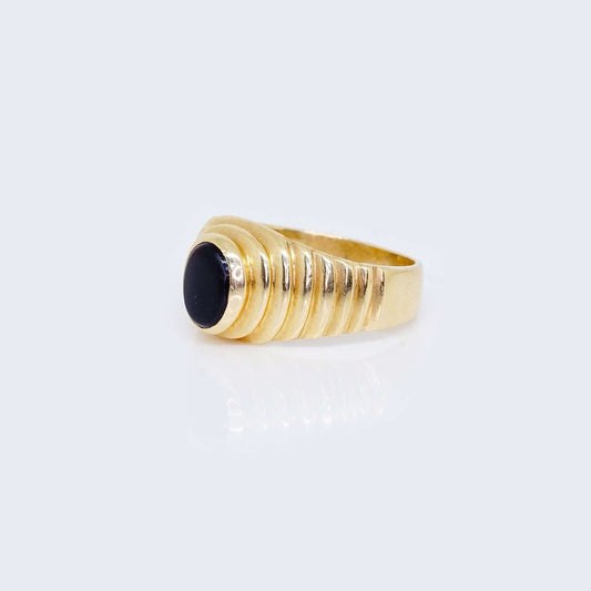 14K ONIX OVAL STONE