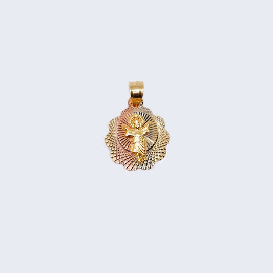 14K Three Tones Gold Divine Child Divino Niño Pendant Charm