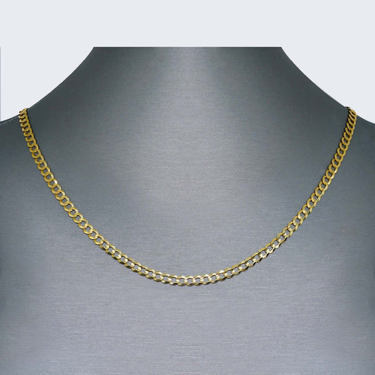 14K TWO TO CUBAN SOLID CHAIN