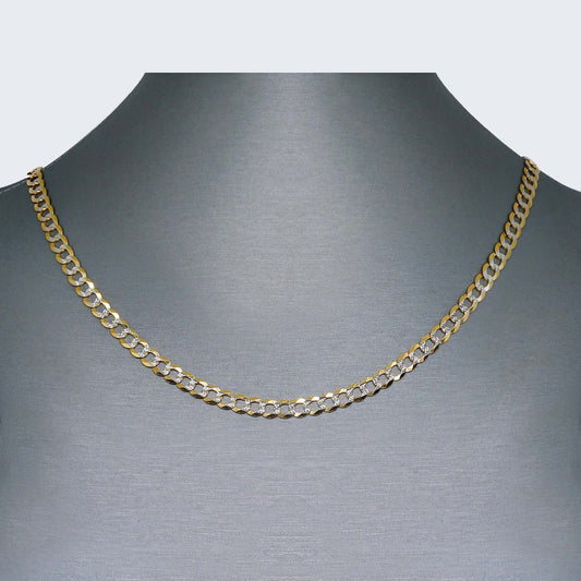 14K TWO TO CUBAN SOLID CHAIN