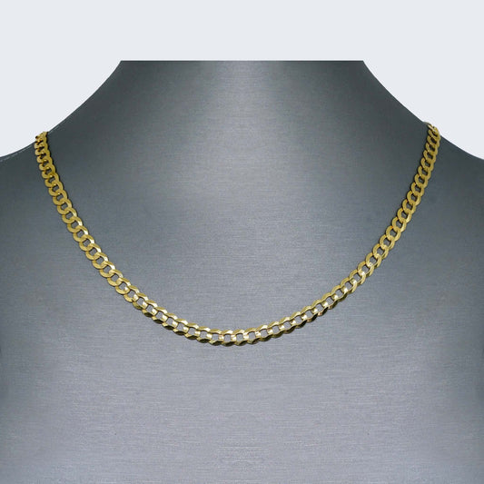 14K TWO TONE HOLLOW CUBAN CHAIN