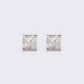 14K Square Princess Cut 0.6ct Diamond Stud Earrings