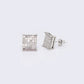 14K Square Princess Cut 0.6ct Diamond Stud Earrings