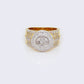 14K Mens Baguette 1.52ct Diamond Circle Cluster Ring