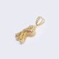 14K "K" Cubic Zirconia Initial Gold 3D Look Charm