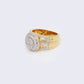 14K Mens Baguette 1.52ct Diamond Circle Cluster Ring