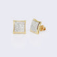 10K Square Micro Pave 0.32ct Diamond Stud Earrings